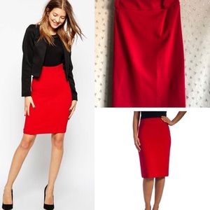 Blaze Red Pencil Skirt